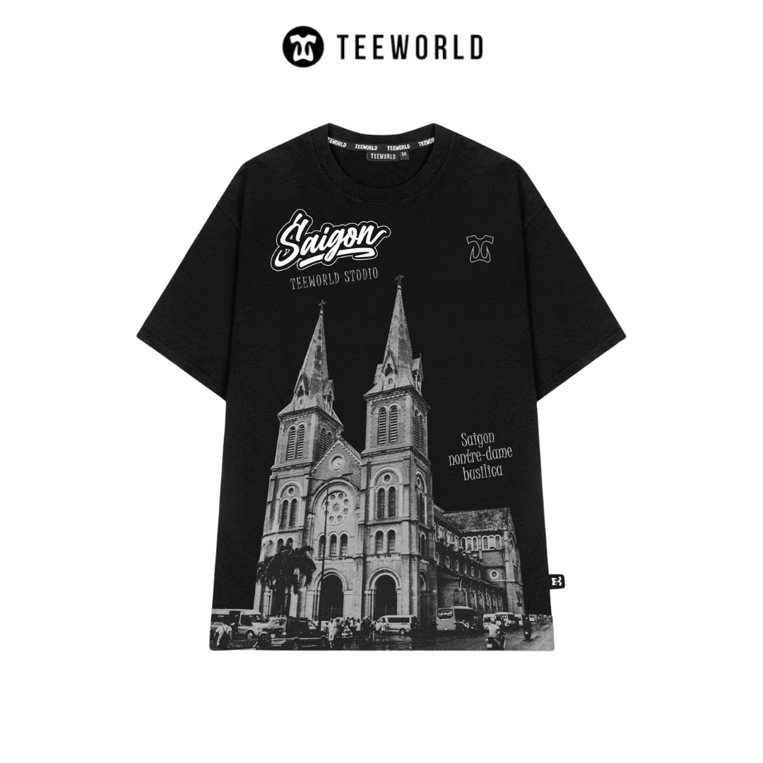 Áo Thun Local Brand Teeworld Nhà Thờ Đức Bà T-Shirt Nam Nữ Form Rộng Unisex
