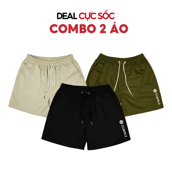  [COMBO CỰC SỐC] Combo 2 Quần Short Kaki Teeworld Unisex 