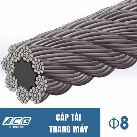 Cáp tải thang máy phi 8 ( cáp thép phi 8)