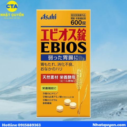 Men khô hỗ trợ tiêu hoá Ebios Asahi 600 viên