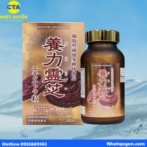 Viên uống nấm linh chi đỏ Nichiei Bussan Nourishing Reishi Nhật Bản