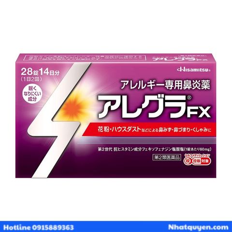 Viên uống Trị viêm mũi dị ứng Allegura FX Hisamitsu Nhật Bản