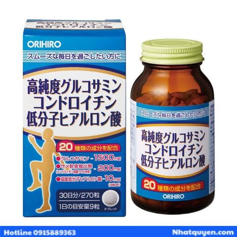 Viên uống bổ khớp Glucosamine Chondroitin Orihiro Nhật Bản