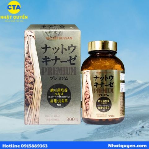 Viên uống Nattokinase Premium Nichiei Bussan 10.000FU phòng ngừa tai biến