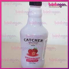 Sốt Dâu Tây (Strawberry Fruity Sauce) Catcher Gourmet 1 Lít - Pha chuẩn vị Thơm ngon