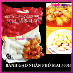 Bánh Gạo Tokbokki Hàn Quốc Nhân Phô Mai Gói 500G (Màu Đỏ)