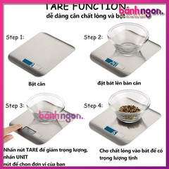 Cân Điện Tử Tiểu Ly Mini Nhà Bếp Hợp Kim Thép, Bảo Hành 1 Năm inox 12