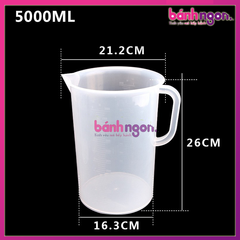 Ca đong nhựa / ly đong / cốc đong định lượng nguyên liệu 2000ml - 3000ml - 5000ml