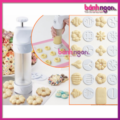 Khuôn Nhấn Bánh Quy Cookies Press 12 Mặt Và 6 Đầu Trang Trí Bánh