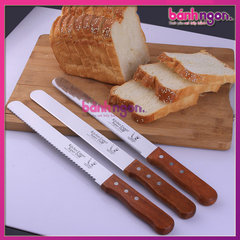 Dao Cắt Bánh Mì / Bánh Bông Lan Cán Gỗ 25cm - 30cm