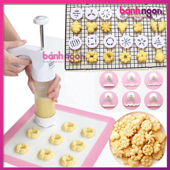 Khuôn Nhấn Bánh Quy Cookies Press 12 Mặt Và 6 Đầu Trang Trí Bánh