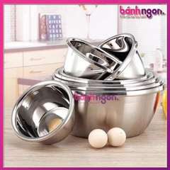 Tô Trộn Bột Inox Làm Bánh Hàng Chuẩn 20cm - 22cm - 24cm - 26cm - 28cm