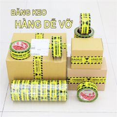 Băng Dính In Chữ Hàng Dễ Vỡ Xin Nhẹ Tay/Băng Keo Hàng Dễ Vỡ Cảnh Báo Vận Chuyển