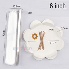 10 CÁI 6/8 inch Túi Và Khay Giấy Voan Đóng Gói Bánh Bao Bì Đựng Thực Phẩm