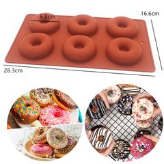 Khuôn Silicone Donut 6 Lỗ,Khay Nướng Làm Bánh Ngọt Chống Dínhh