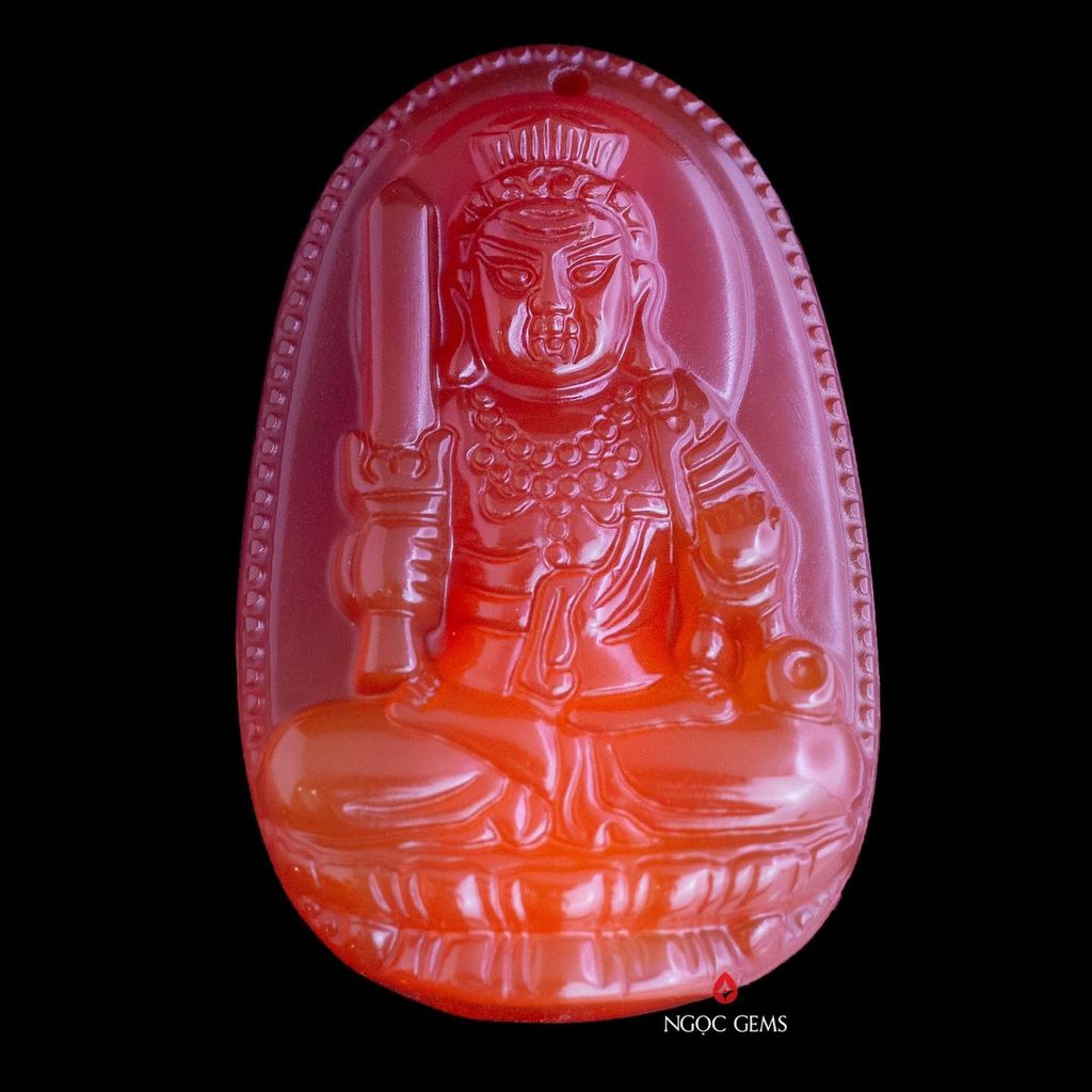 Phật Bản Mệnh - Bất Động Minh Vương - Agate Đỏ