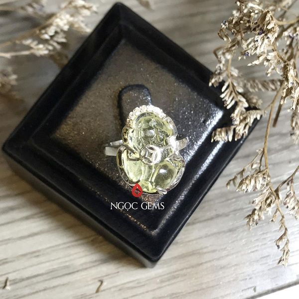 Mẫu nhẫn tỳ hưu thạch anh vàng cầu tài lộc cho chủ nhân