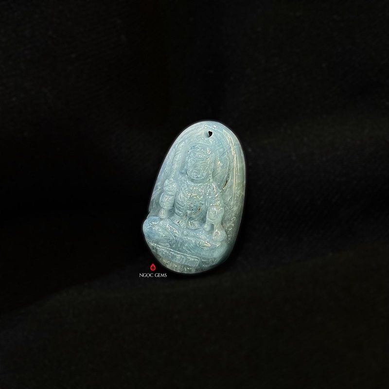 Phật Bản Mệnh Bất Động Minh Vương Đá Aquamarine