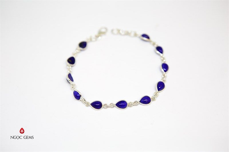 Lắc bạc Lapis Lazuli