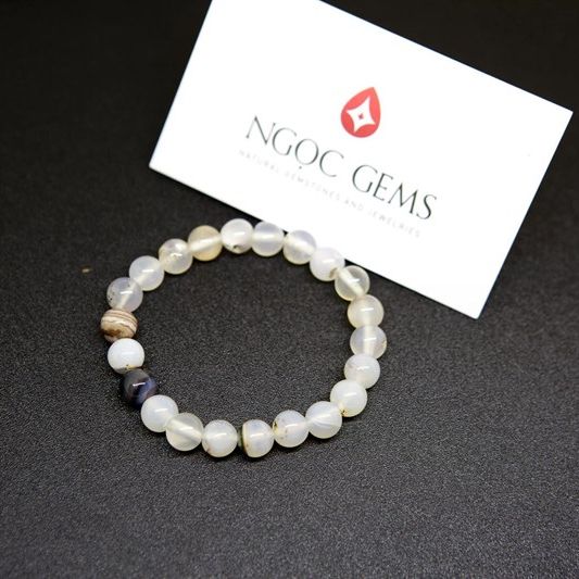 Vòng Agate Trắng Vân