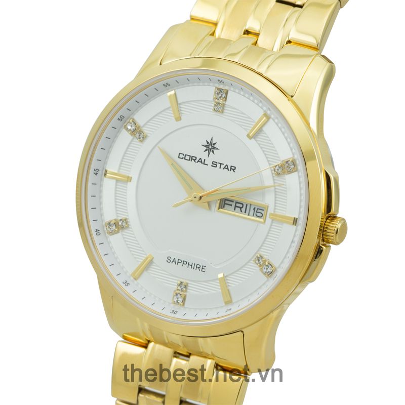 Đồng Hồ Nam Coral Star 1219SA Dây Thép Kính Sapphire