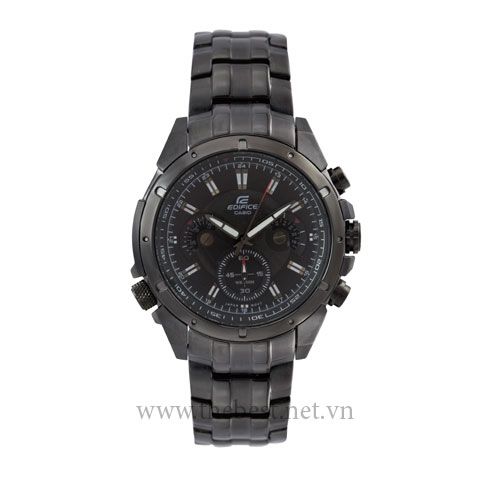 Đồng Hồ Casio EF 535 BK Dây Thép Đồng Màu Đen Nguyên Khối