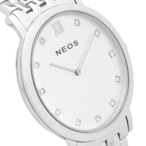 Đồng Hồ Neos N-30852M Nam Dây Thép Bạc