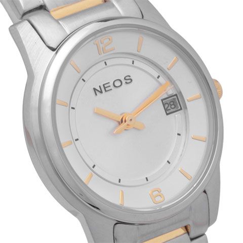 Đồng Hồ Neos N-30855L Nữ Dây Thép Bạc Phối Vàng