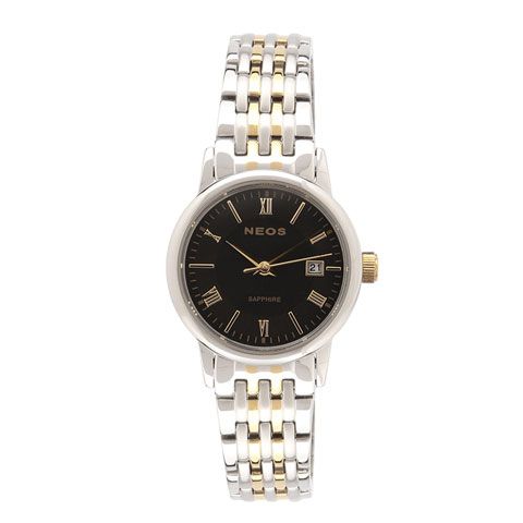Đồng Hồ Nữ Đẹp Neos N-30859L Sapphire Dây Thép Bạc Phối Vàng
