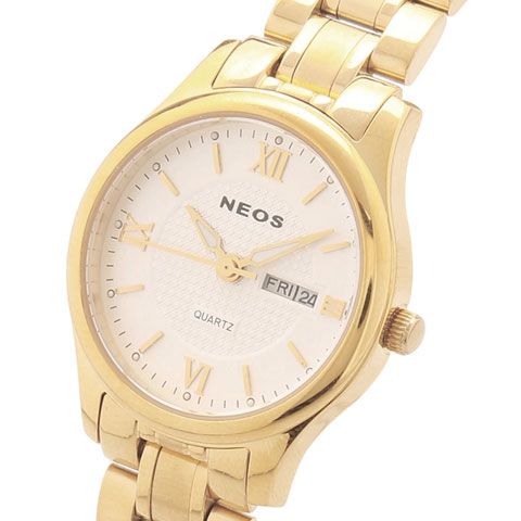 Đồng Hồ Đeo Tay Nữ Neos N-30869L Dây Thép Vàng
