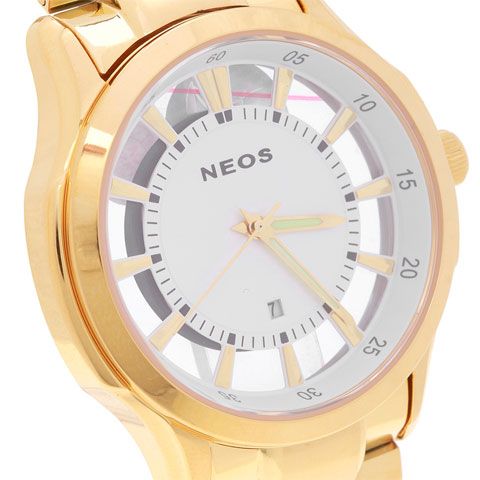 Đồng Hồ Nam Đẹp Neos N-30883M Dây Thép Vàng