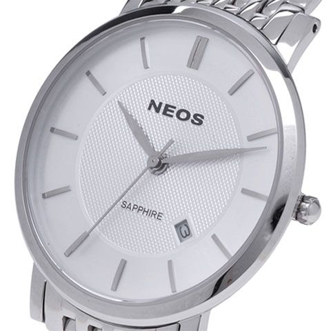 Đồng Hồ Nam Đẹp Neos N-40676M Dây Thép Bạc Sapphire Chính Hãng