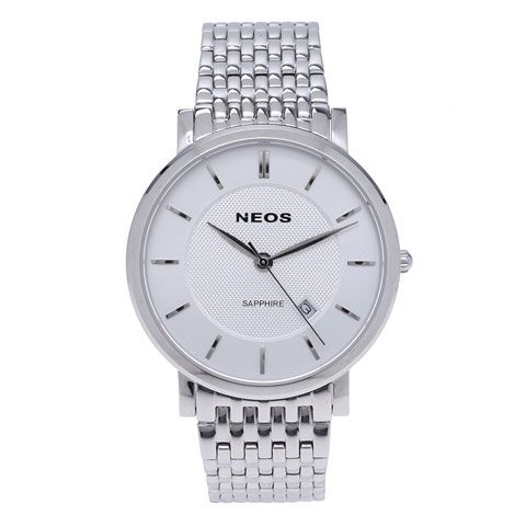 Đồng Hồ Nam Đẹp Neos N-40676M Dây Thép Bạc Sapphire Chính Hãng