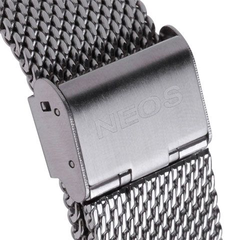 Đồng Hồ Nam Đẹp Neos N-40705M Sapphire Dây Thép 3 Kim