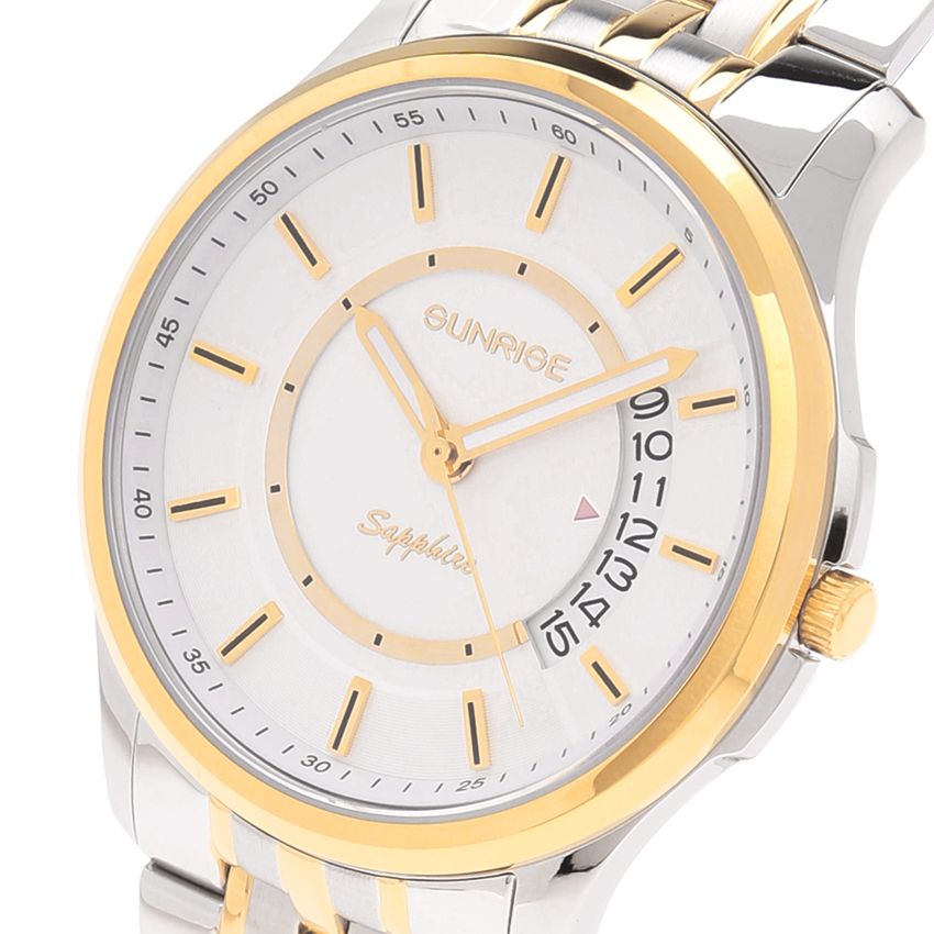 Đồng Hồ Sunrise DM-781SWA Nam Sapphire Dây Thép