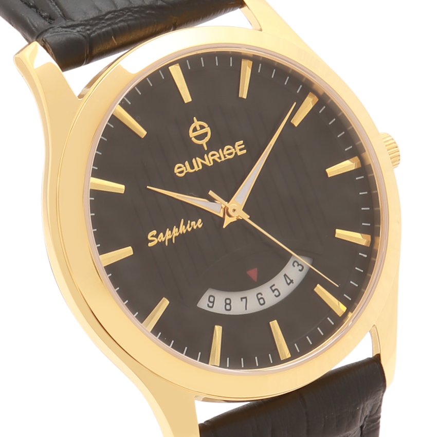 Đồng Hồ Sunrise Nam Dây Da 766PWA Sapphire