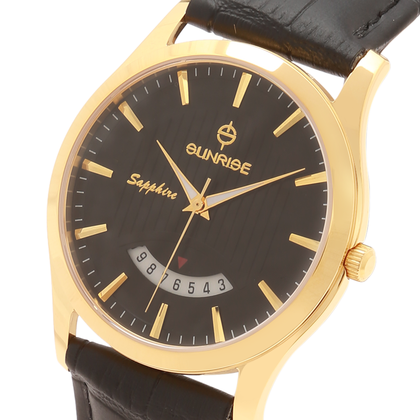 Đồng Hồ Sunrise Nam Dây Da 766PWA Sapphire