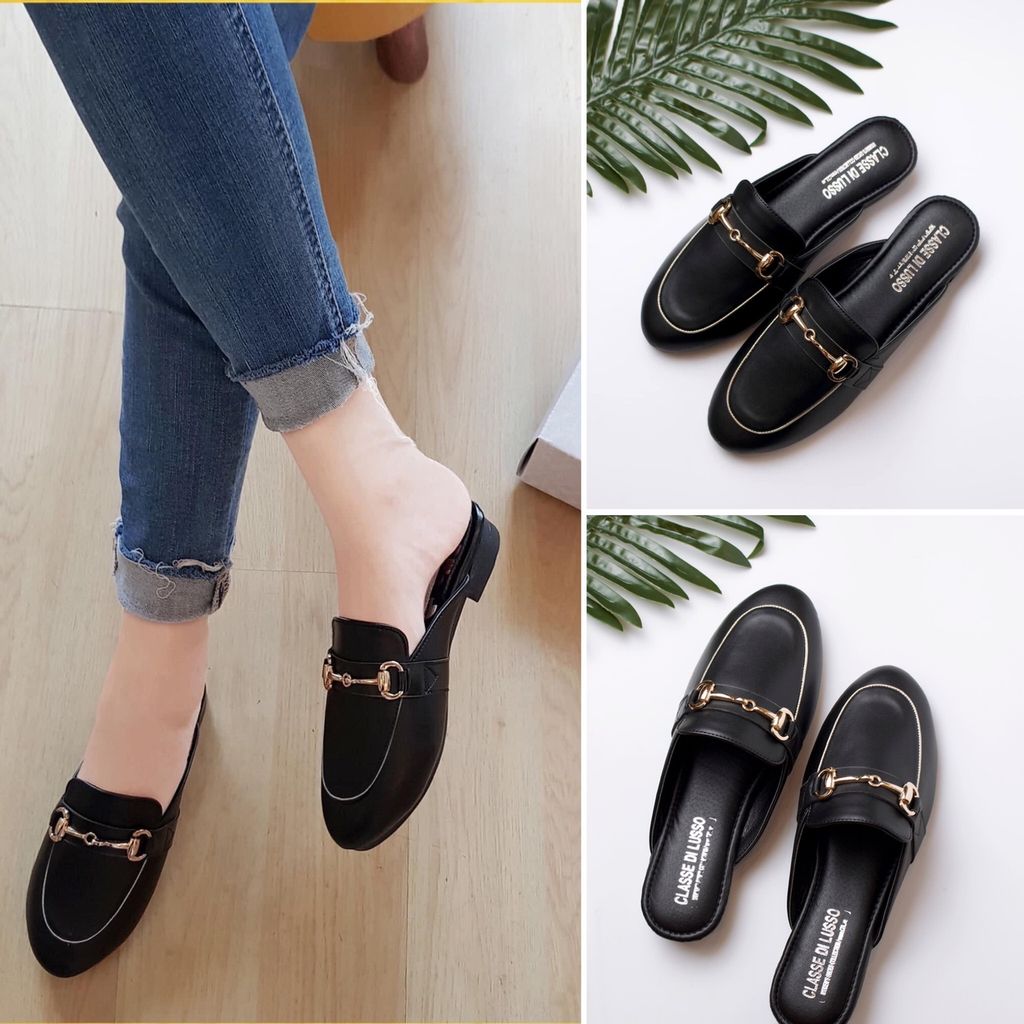 SLIPPER MOCCASIN HOTEI BLACK SPM001B