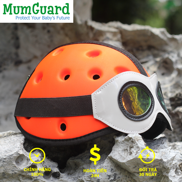 Mũ BH trẻ tập đi, đi xe máy MUMGUARD SPACE ORANGE