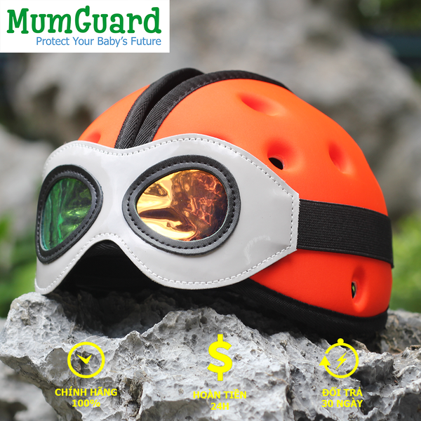 Mũ BH trẻ tập đi, đi xe máy MUMGUARD SPACE ORANGE