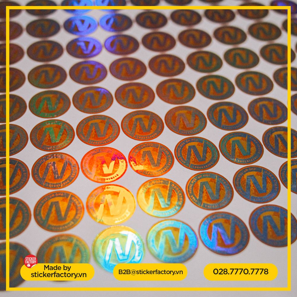 Sticker Hologram bảy màu in theo yêu cầu