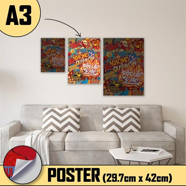 Poster decal dán tường, kính