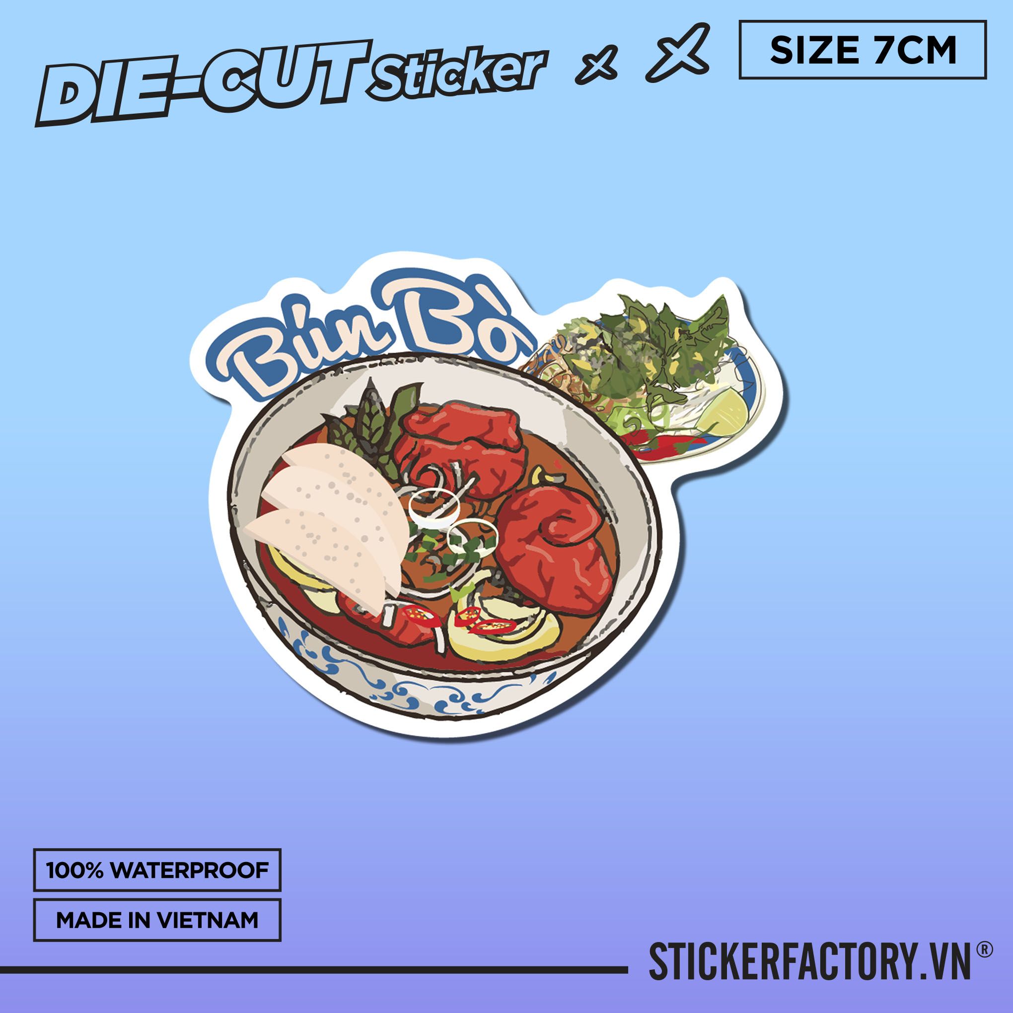 BÚN BÒ - Sticker Die-cut hình dán cắt rời