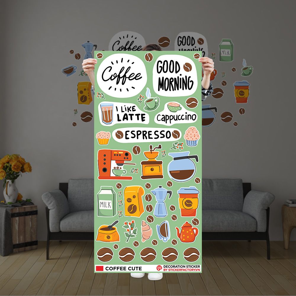 COFFEE CUTE - Decoration Sticker