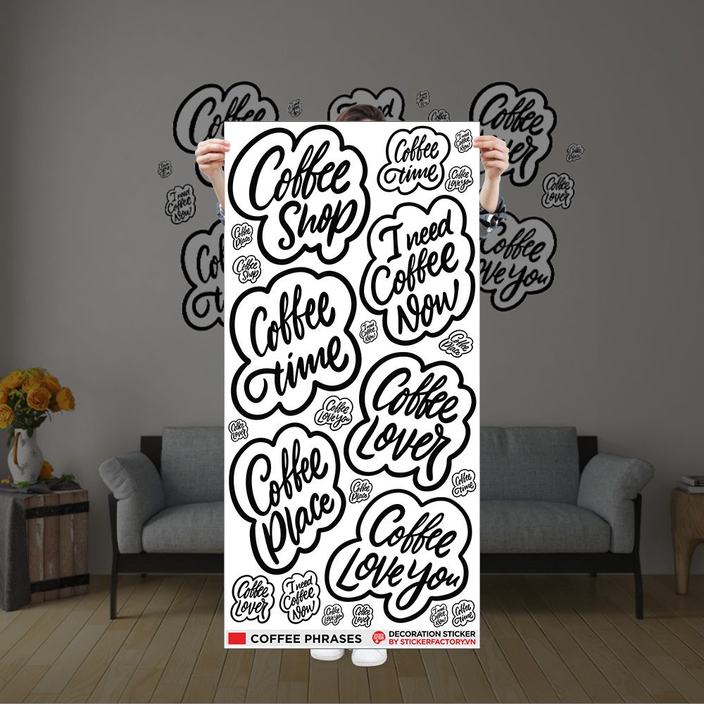 COFFEE PHRASES - Decoration Sticker