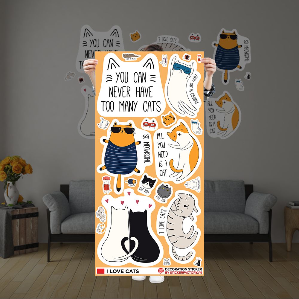 I LOVE CATS - Decoration Sticker