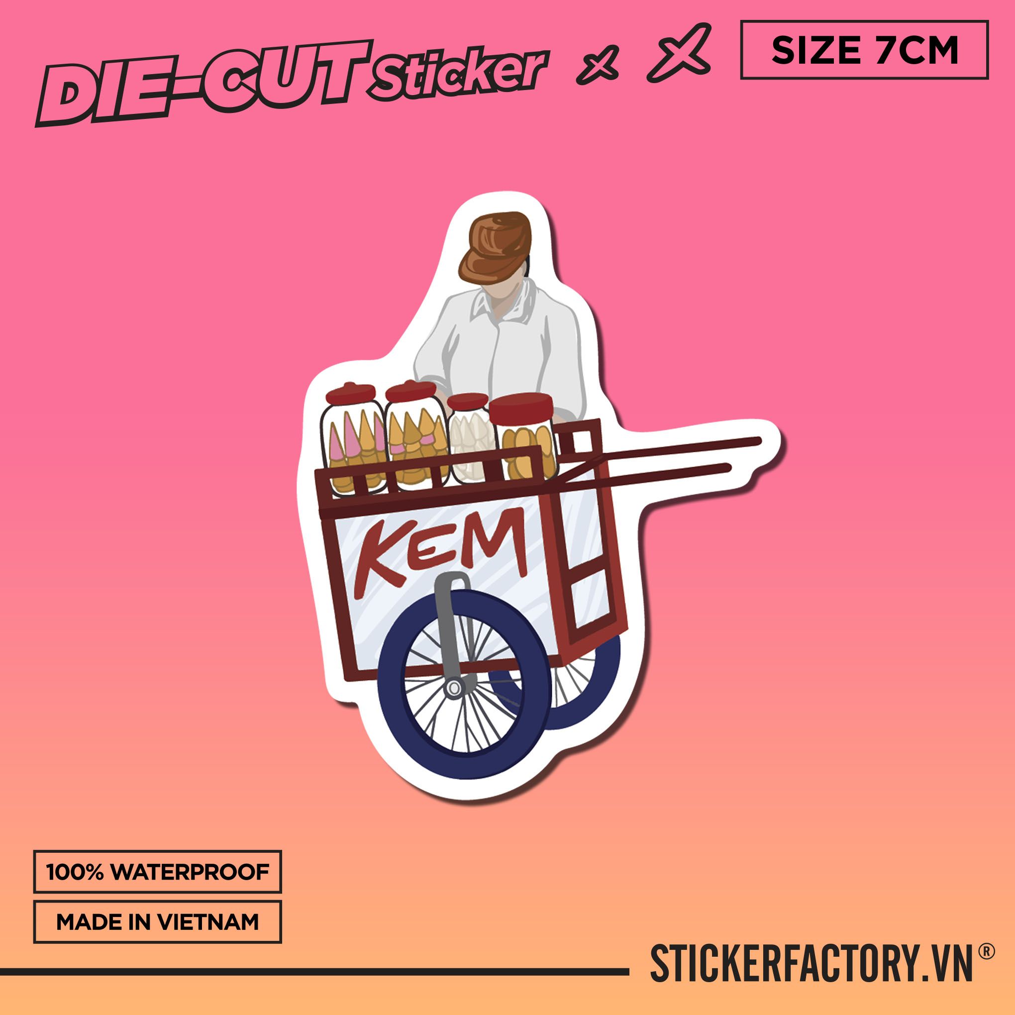 XE BÁN KEM - Sticker Die-cut hình dán cắt rời