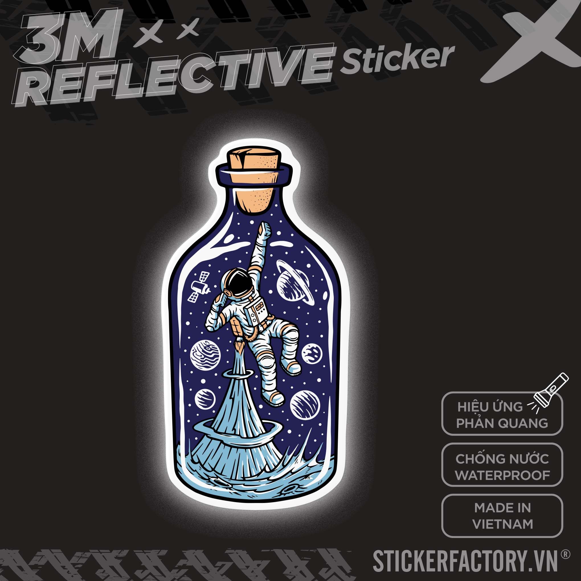 ASTRONAUT IN A BOTTLE 3M - Reflective Sticker Die-cut