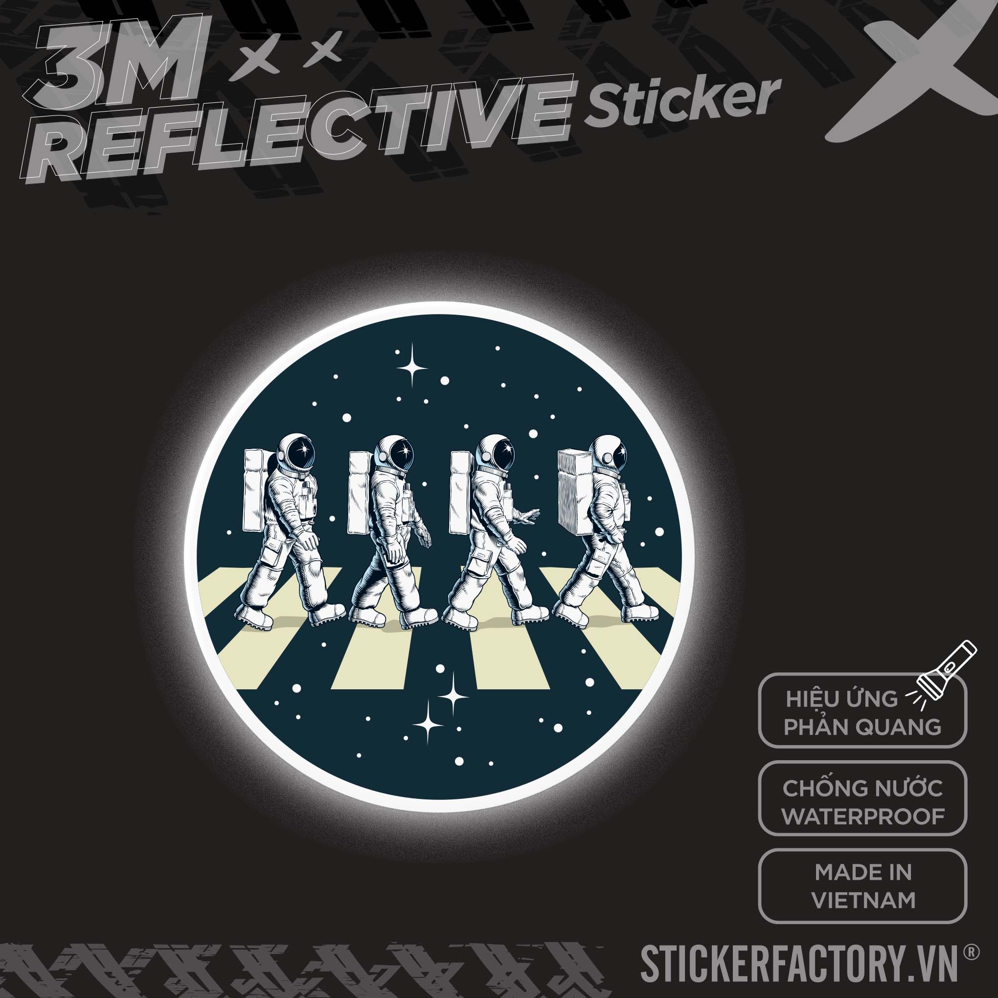 ASTRONAUTS WALKING 3M - Reflective Sticker Die-cut