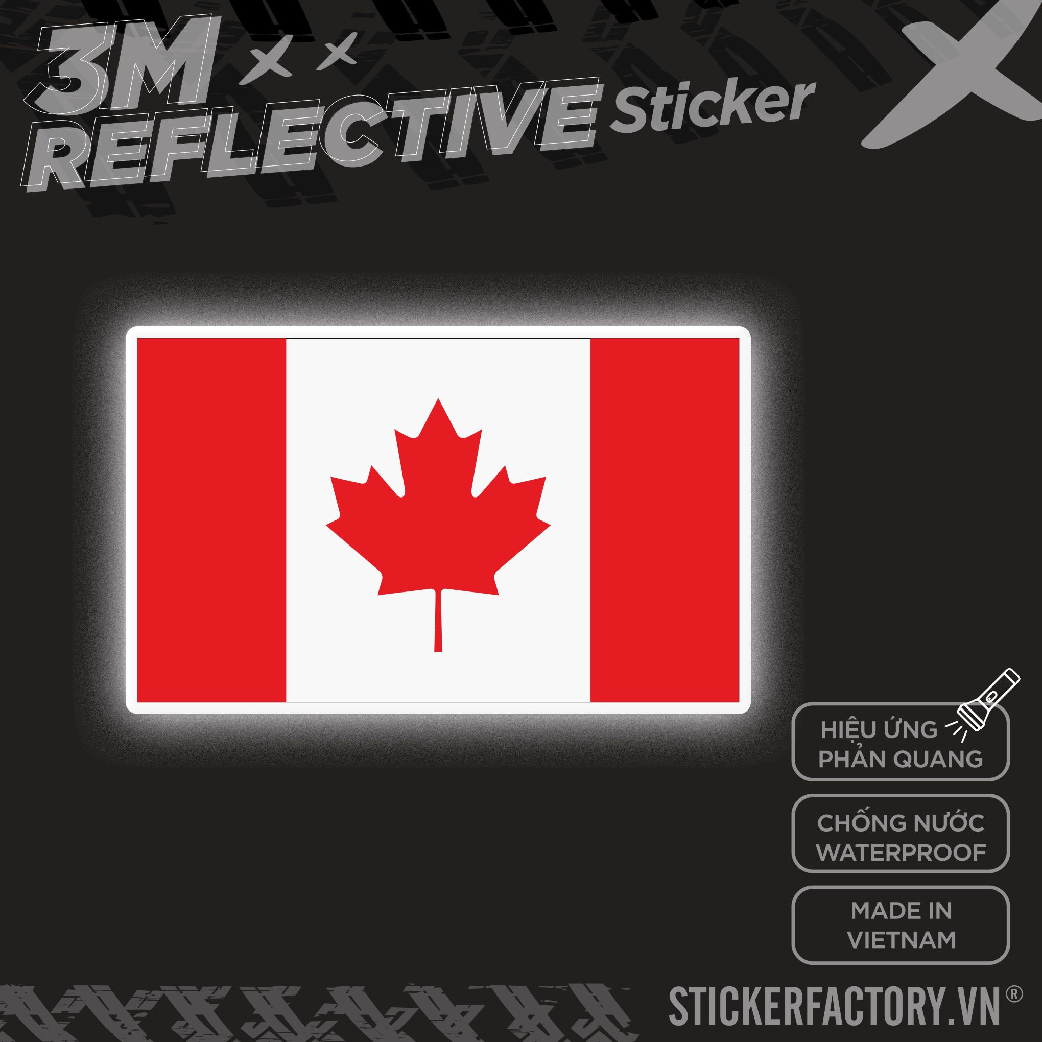 CANADA FLAG 3M - Reflective Sticker Die-cut